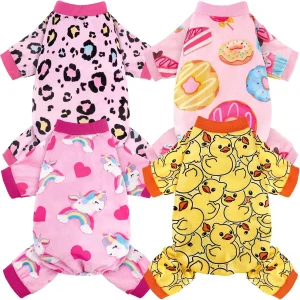 4 Pack Dog Pajamas Soft Lightweight
