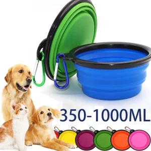 Folding Portable Silicone Pet Feeder Bowl 2 In 1